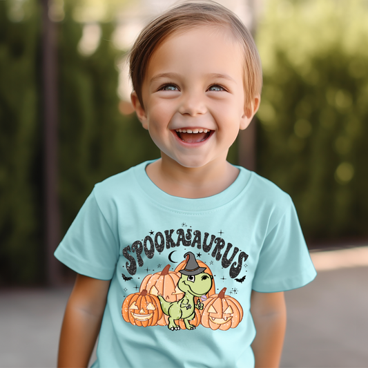 Spook A Saurus- Halloween Dino with Pumpkins
