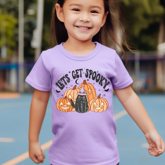 Let's Get Spooky-Halloween Cat with Pumpkins